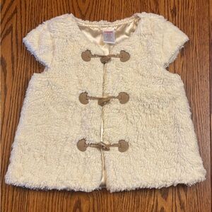 Gymboree Ivory Faux Fur Toggle Vest Size 4T-5T Alpine Sweetie Collection
